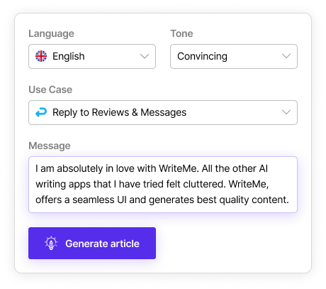 Reviews & Text Message Generator - Text Response Generator