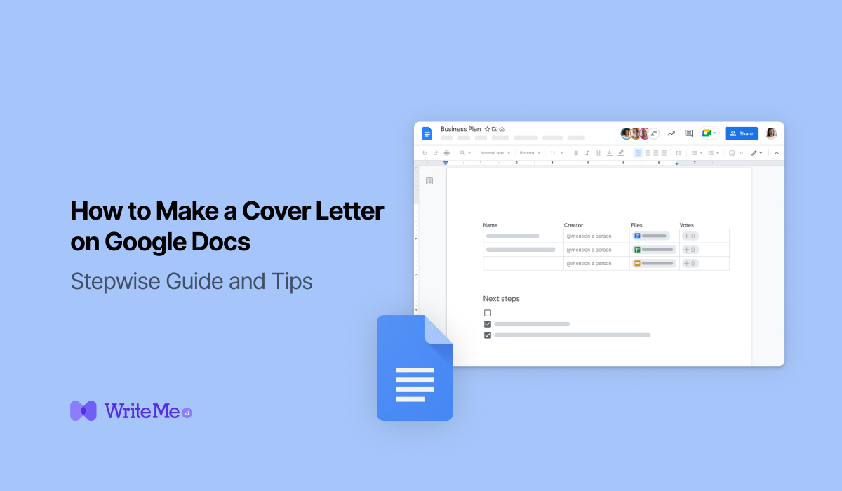 how to make a cover letter on google docs